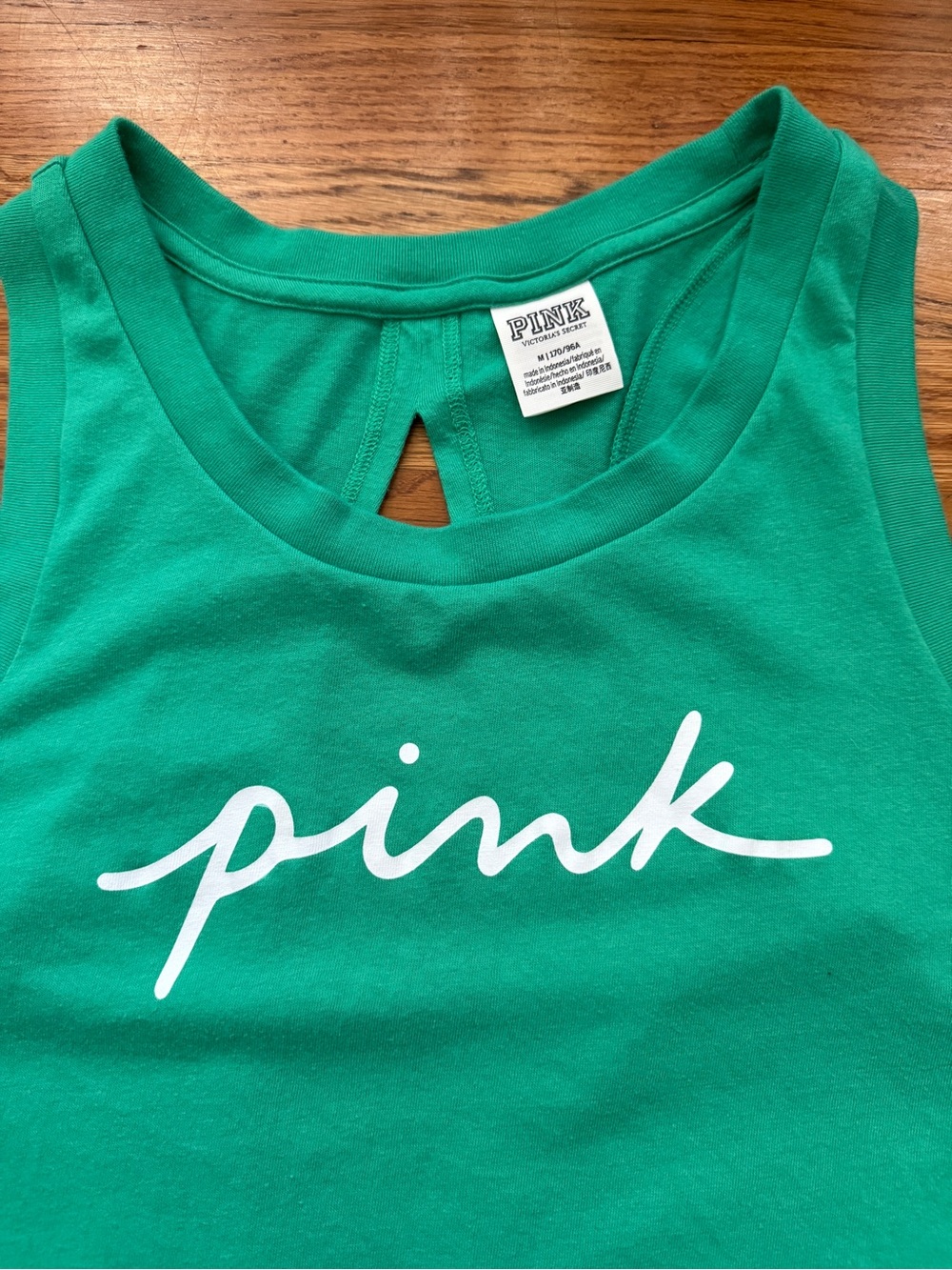 Victorias Secret PINK green open back tank top M - Picture 5 of 7